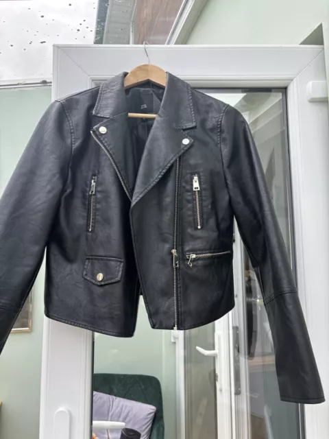 river island faux leather jacket Size 10