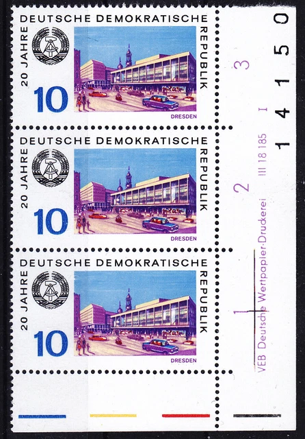 Briefmarken DDR Mi Nr. 1503  20 J.DDR BZN Druckvermerk DV DWDI **