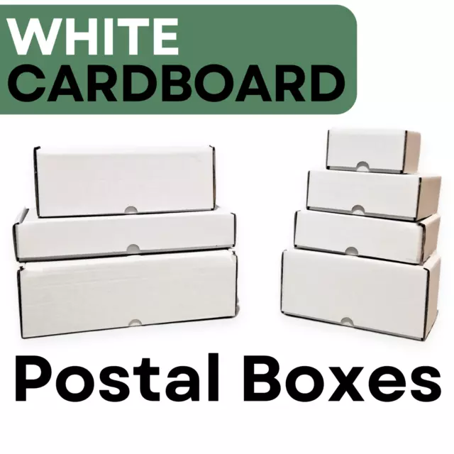 White Shipping Cardboard Boxes Postal Mailing Gift Packet Small Parcel Cartons