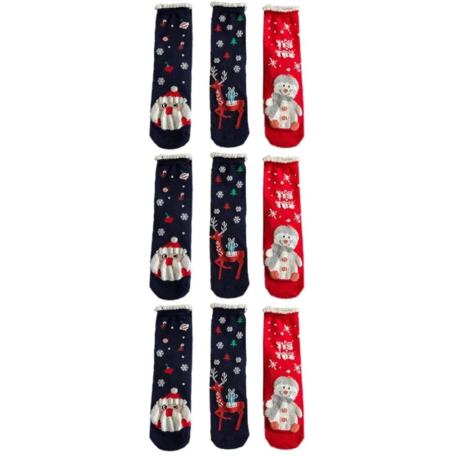 9 Pairs christmas cotton socks Wapiti Pantoufles Confortables Sandales À Glissi