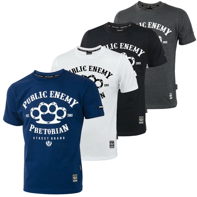 T-shirt Pretorian Uomo Pit Bull Hooligans MMA Box Muay Thai PUBLIC ENEMY