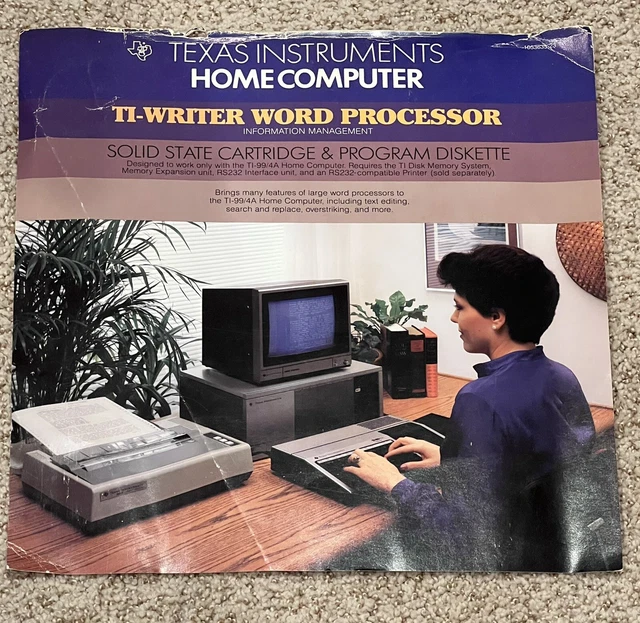 COVER PAGE ONLY - TI Writer Word Processor Software TI-99/4A Texas ...