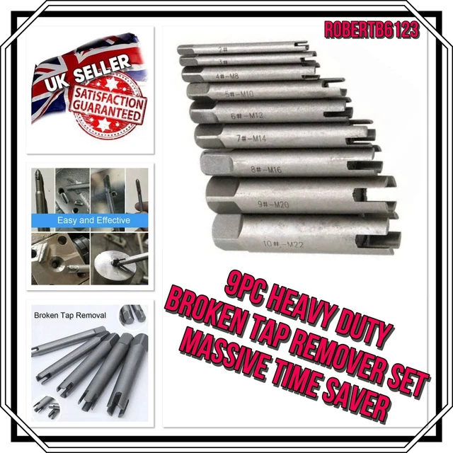 9PC BEAUMONT TOOLS HSS Broken Tap Remover / Extractor Set. Snap Up On A