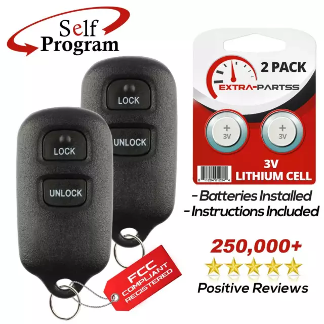 2 For 1999 2000 2001 Toyota Camry Keyless Entry Remote Fob Car Key Transmitter