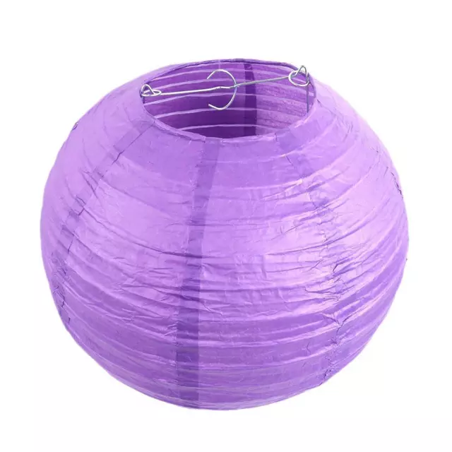 10 piezas Lámpara Redonda de Papel Chino Hágalo usted mismo Decoración de Fiesta (Púrpura)
