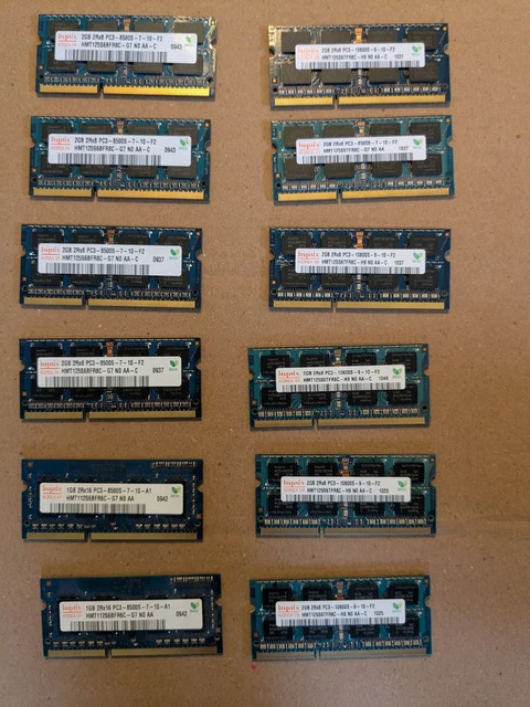 Lot De 2 Barrettes De RAM DDR4 SODIMM : 4 Go + 8 Go - Pour PC Portable - Occasion Fonctionnelle