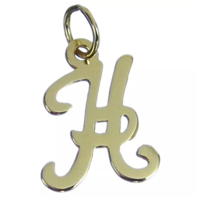 Breloque initiale H Lettre en or jaune 9 carats .375 x1 Lettres Initiales charms