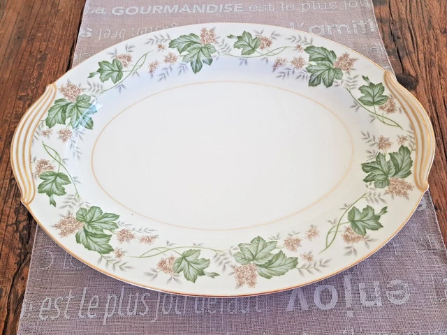 Noritake *DAPHNE GREEN LEAVES*11 3/4" OVAL PLATTER # 5312