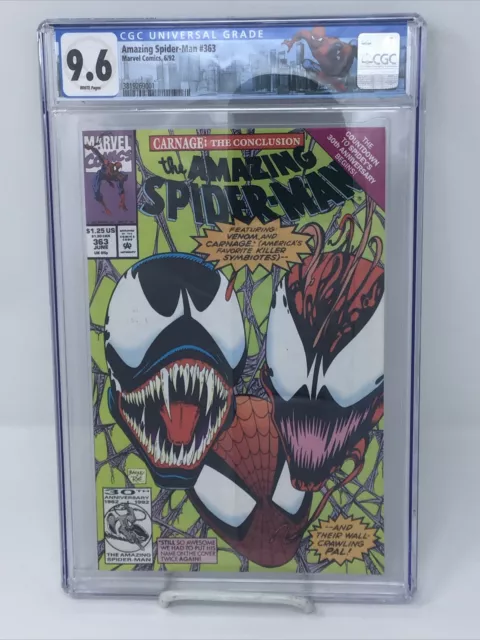Amazing Spider-Man #363 CGC 9.6 Venom, Carnage, White Pages
