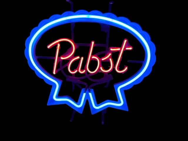 Vintage  Pabst Blue Ribbon PBR NEON Light Bar Sign,  21”x 19”