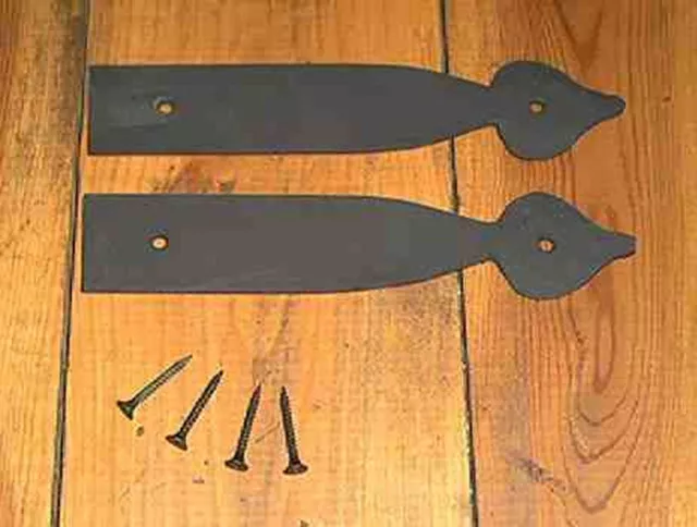 8" PAIR of WROUGHT IRON DUMMY STRAP HINGES by PCBS Glad to do custom work