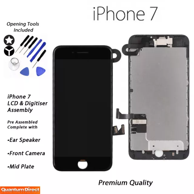 NEW iPhone 7 Retina LCD Digitiser Touch Screen Full Assembly with Parts - BLACK