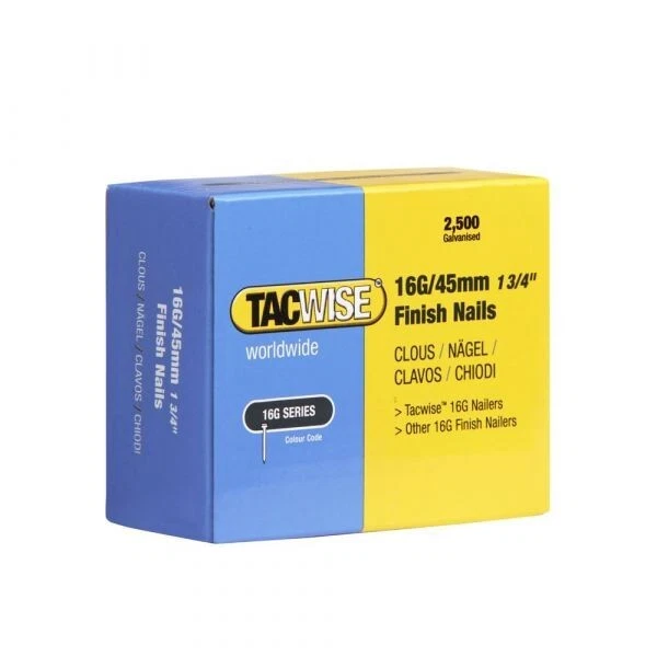 Tacwise 16 Stärke Gerade 45 Mm Verzinkte Brad-Finish-Nägel