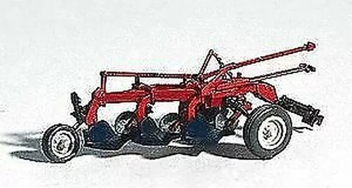 GHQ 60003 HO Scale Farm Machinery (Metal Kit) Red Little Gem 3-Bottom Plow