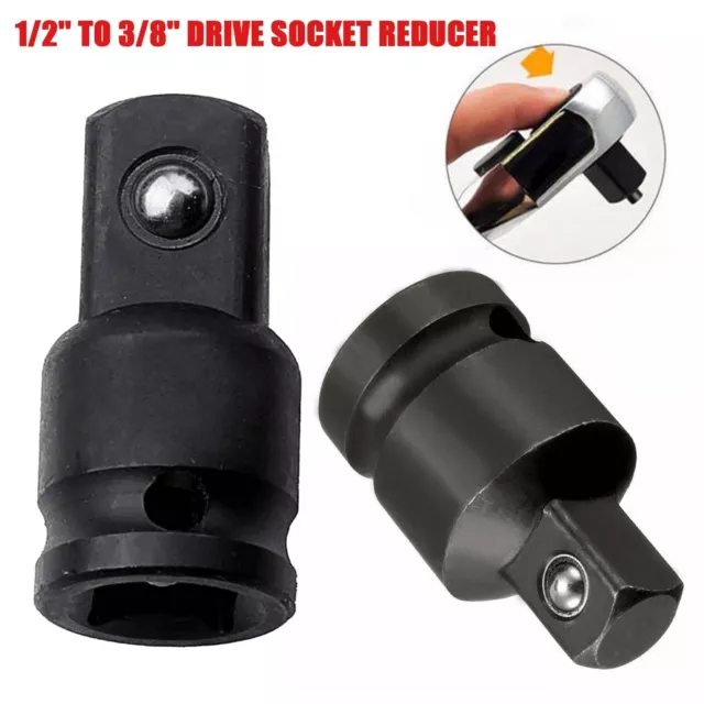 1/2'' to 3/8'' Drive Socket Reducer Air Impact Heavy Duty Ratchet Adapter Tool