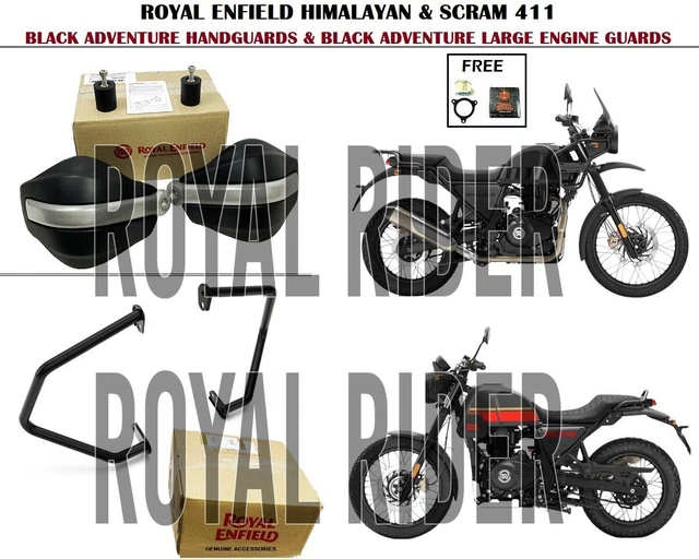 ROYAL ENFIELD HIMALAYAN & Scram 411 Black Handguards & Black Large