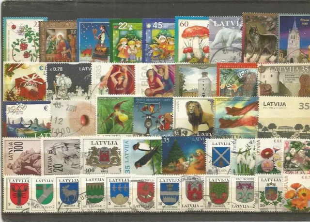 Novelty lot Latvia 2 oo (special + permanent stamps 1992 - 2017); KW: 46.60 euros