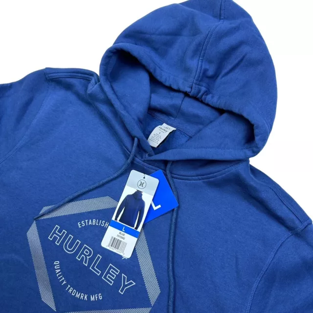 NEW Hurley Men’s Pullover Hoodie Sweatshirt Jacket Blue • Large