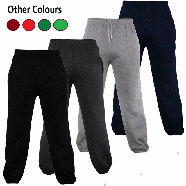 Jogging Bottoms Boys Girls Kids Plain School  Sports Tracksuit Joggers Fleece PE