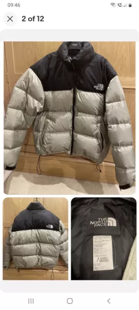Mens The North Face Nuptse 700 retro puffer jacket Light Green/black ...size XL
