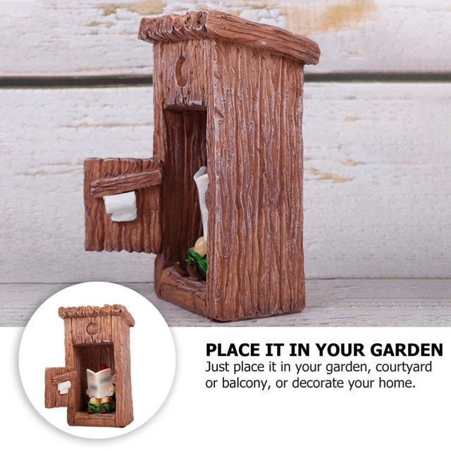 Resin Toilet Dwarf Gnome Figurines Model Office Decorate Statuette