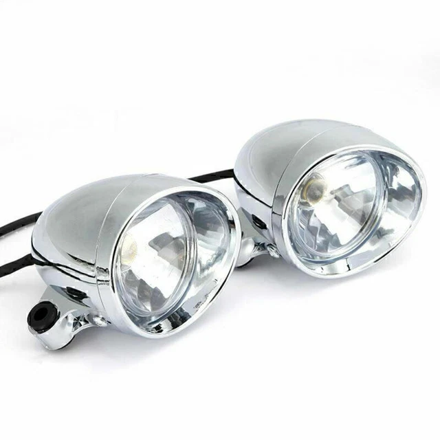 Motorradscheinwerfer Paar 12V - Chrom Universal Frontscheinwerfer