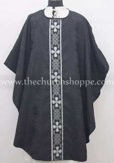 BLACK clergy gothic vestment & Stole,Gothic chasuble ,Casel,Casulla,chasuble,NEW