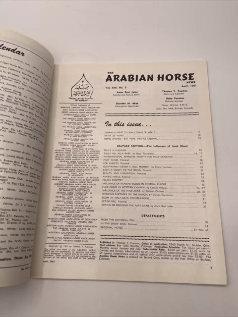 The Arabian Horse News Magazine April 1961 - Cartwright D. Ranch Osolette 147 2