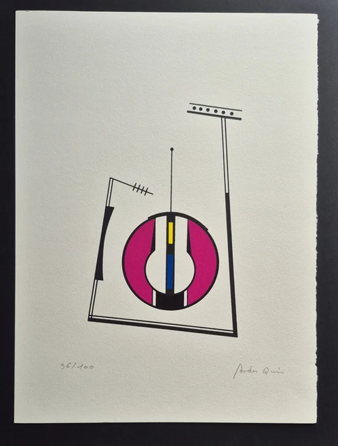 Sérigraphie Originale Signée Atak Georg Barber, 1967 - Art Brut, Numérotée, Sur Papier