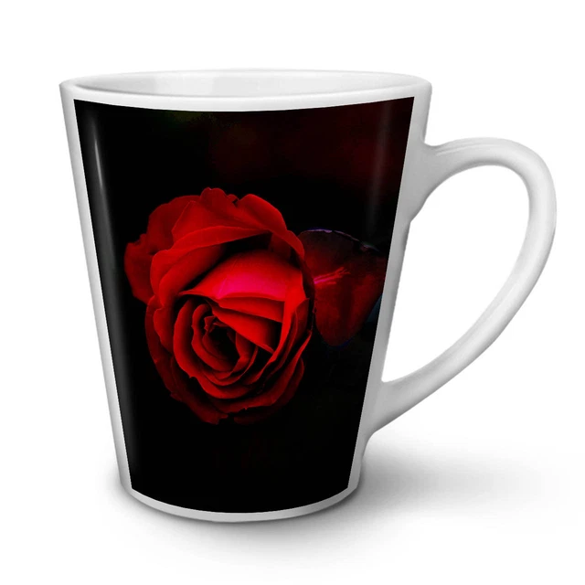 Beauty rote Rose NEU weißer Tee Kaffee Latte Becher 12 17 Unzen | Wellcoda