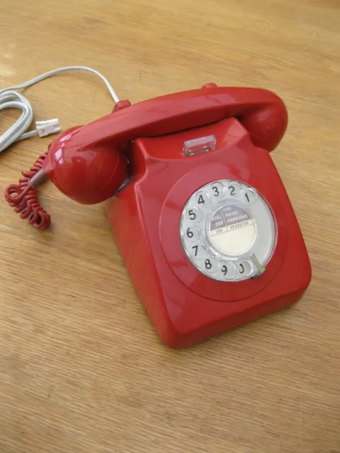 GPO 746 Red dial telephone working BT  1970s Vintage Tested