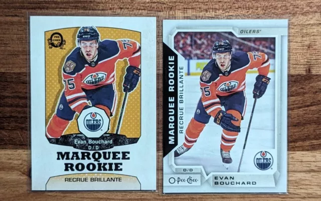 2018 19 O Pee Chee Evan Bouchard Base And Retro Marquee Rookie #625 Oilers!