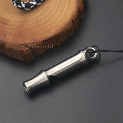 Outdoor TC4 Titanium Whistle Necklace Lanyard EDC Survival Key chain Tool W-35T