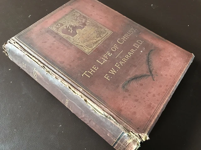 1879 LIFE OF CHRIST Antique Hardback 27cm 2.3kg Illustrations ...