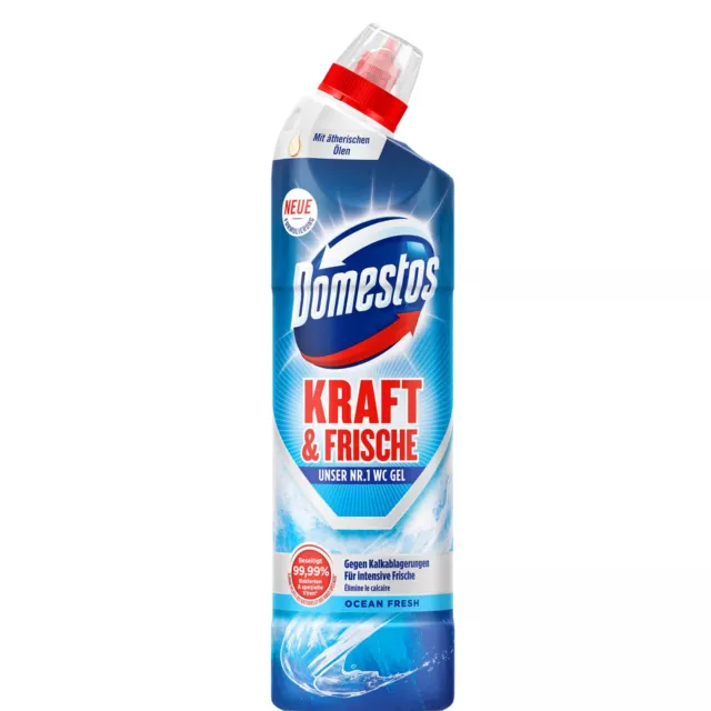 750ml Domestos Activo Poder Inodoro Gel Ocean Fresco Detergente Limpiador de Wc