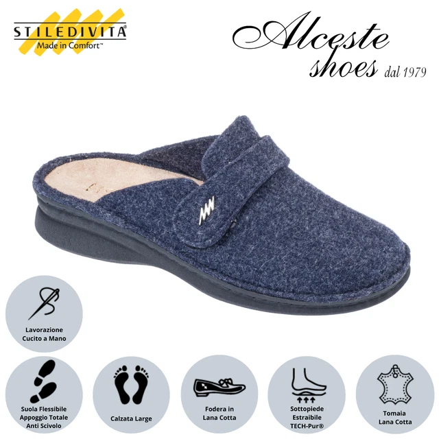 Ciabatte Donna StilediVita Con Plantare Estraibile In Pelle, Zeppa 4 Cm, Colore Taupe, Made In Italy - Foto 3