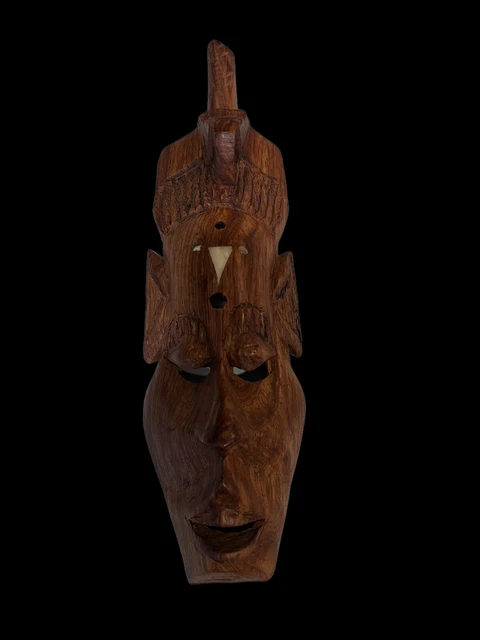 Antique Tribal African Third Eye Hand Carved Wooden Mask