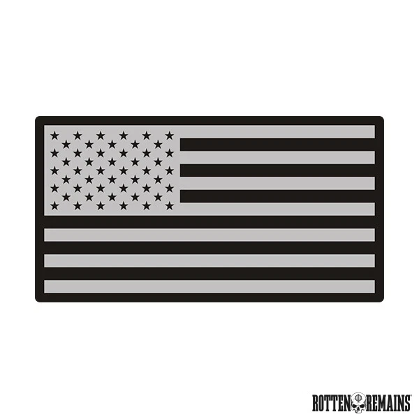 American Inverted Gray Black Subdued Flag US USA Decal (RH) V3 Vinyl Sticker e7m