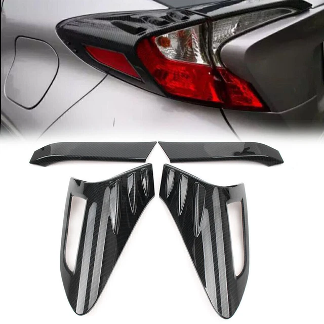 4x Carbon Fiber Car Rear Tail light Cover Trim Fit 2016-2018 Toyota C-HR CHR