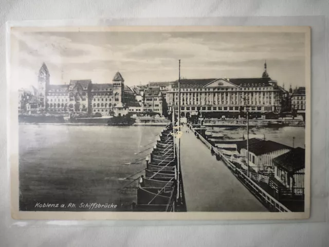 AK Koblenz, Rhein, Schiffsbrücke, 1942 gelaufen