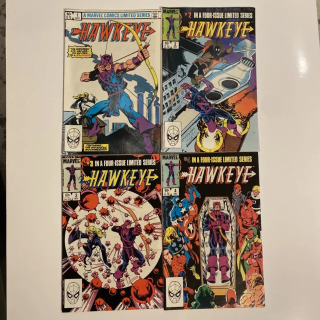 * HAWKEYE #’s 1-4 * 1 2 3 4 ! Lot Of 4 Bronze Age Marvel Comics 1983 … Mostly VF