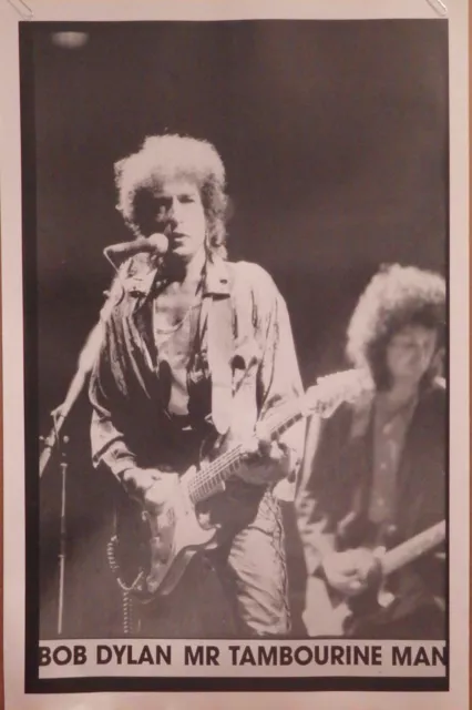 MUSIC POSTER~Bob Dylan Mr. Tambourine Man On Stage Heartbreakers Mike Campbell~