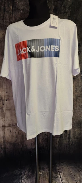 Jack & Jones T-Shirt 5XL Plus Big Size XXXXXL Rundhals Style #94 Weiss