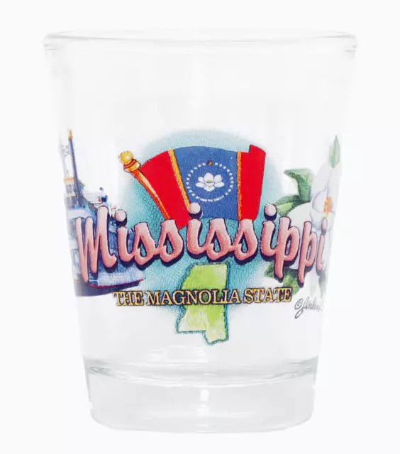 Mississippi Magnolia State Elements Shot Glass Shotglass