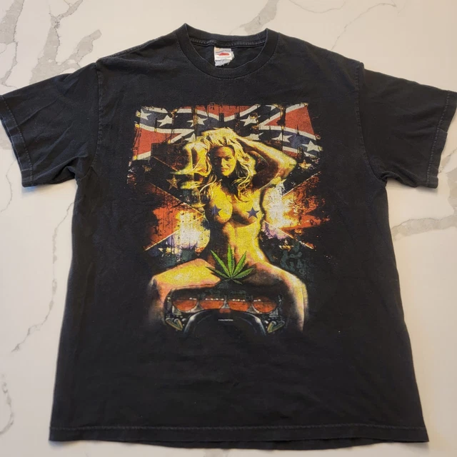 PANTERA WEED NAKED Girl Vintage T-Shirt Tee Marijuana Music