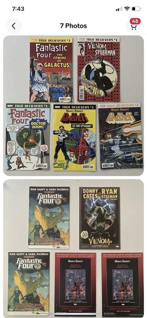 Marvel Comics True Believers Lot of 5 Books Venom Punisher Spider-Man NM