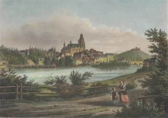 WETZLAR - Gesamtansicht - kol. Stahlstich um 1840