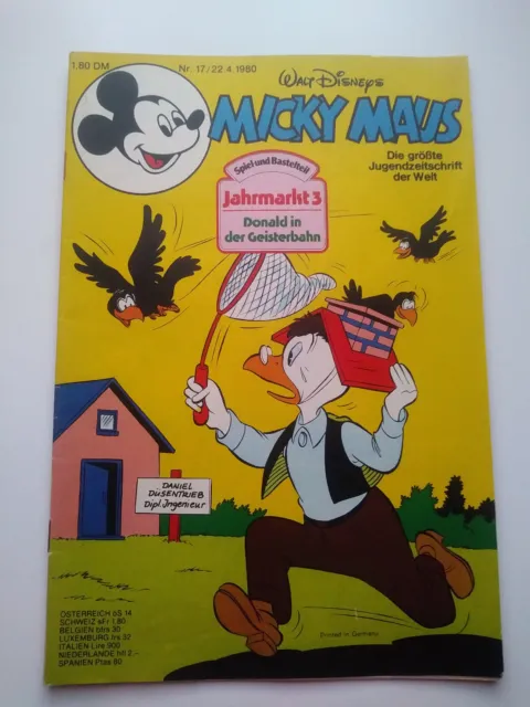 Micky Maus Heft von 1980 Nr. 17 mit Beilage ohne Schnipp