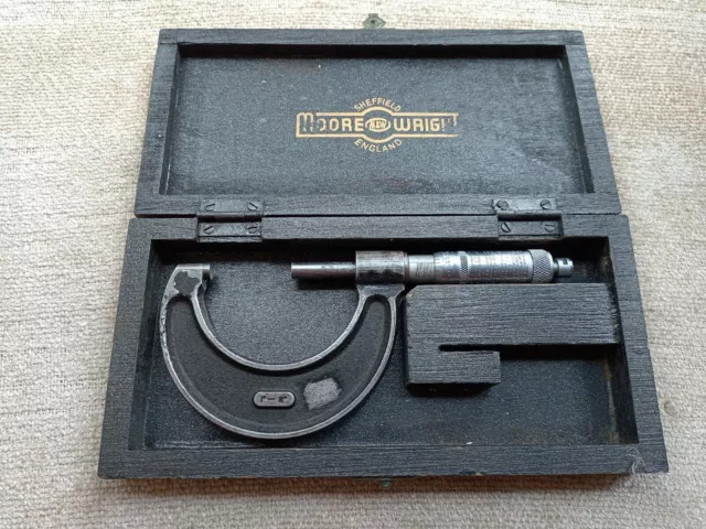 VINTAGE MOORE & WRIGHT MICROMETER 1" -2" No 966