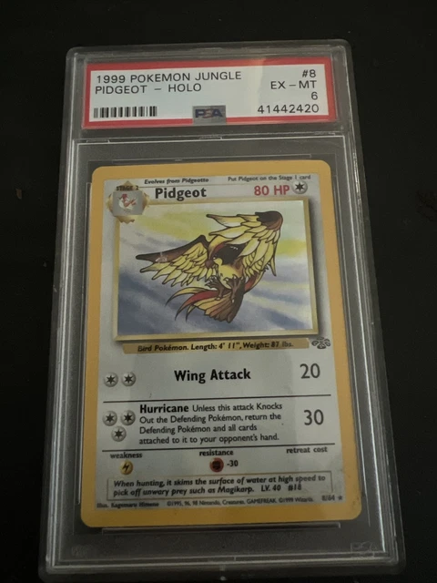1999 Pidgeot Holo PSA 6 Jungle Pokemon Card 8/64 EX-MT